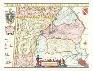 Vintage Map of Bergen, Holland 1665