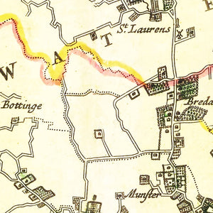 Vintage Map of Walcheren, Holland 1665