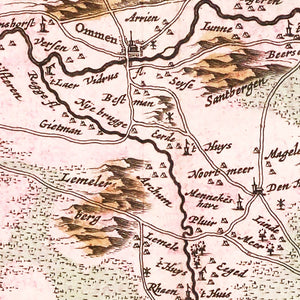 Vintage Map of Overijssel, Holland 1665