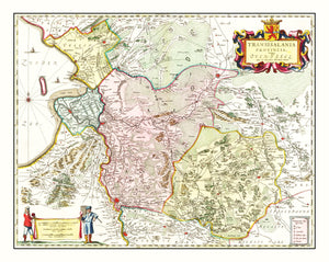 Vintage Map of Overijssel, Holland 1665