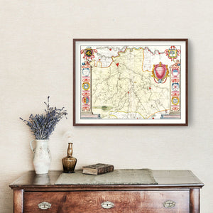 Vintage Map of Brabant, Holland 1665