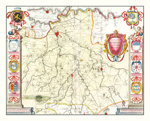 Vintage Map of Brabant, Holland 1665