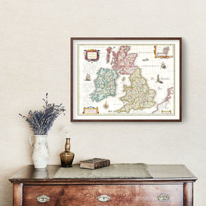 Vintage Map of the British Isles 1665