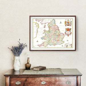 Vintage Map of the United Kingdom 1665