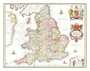 Vintage Map of the United Kingdom 1665