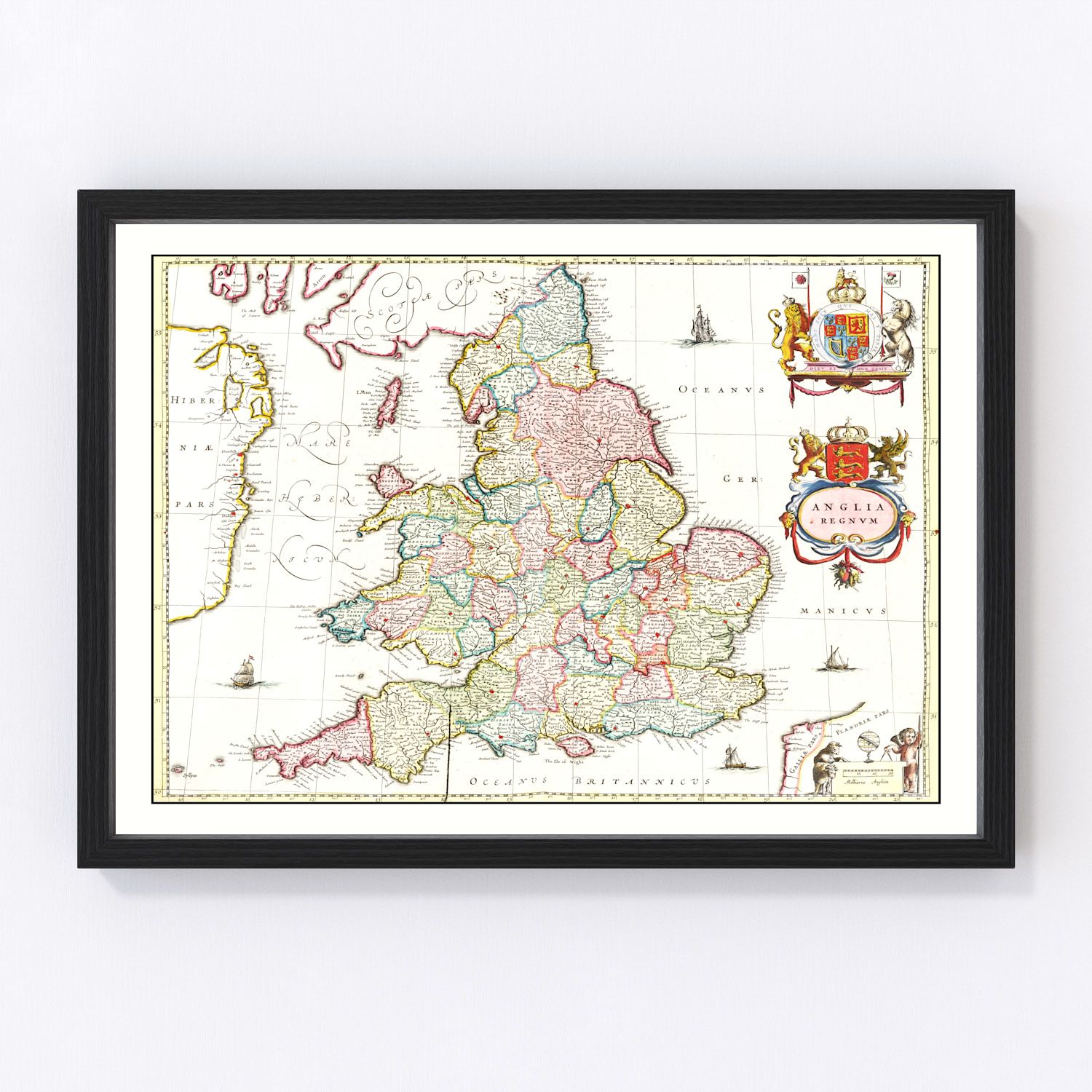 Vintage Map of the United Kingdom 1665