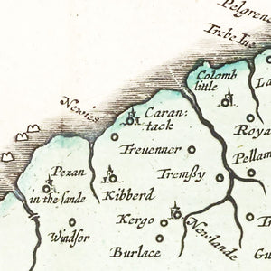 Vintage Map of Cornwall 1665