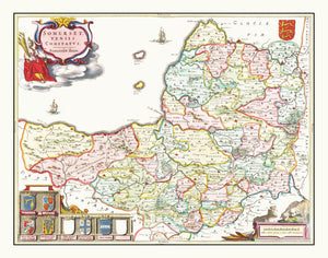 Vintage Map of Somerset 1665
