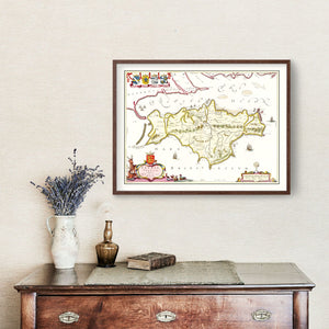 Vintage Map of the Isle of Wight 1665