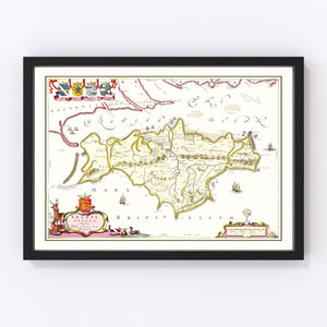 Vintage Map of the Isle of Wight 1665