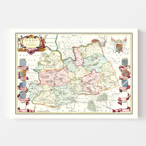 Vintage Map of Surrey 1665