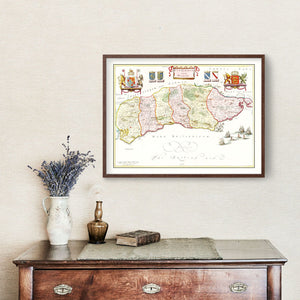 Vintage Map of Sussex 1665