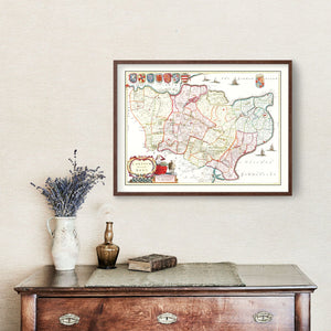 Vintage Map of Kent 1665