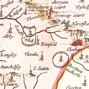 Vintage Map of Kent 1665
