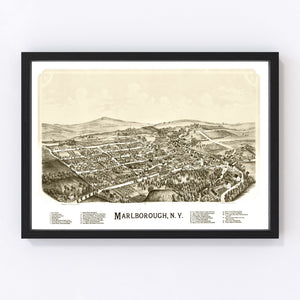 Vintage Map of Malborough, New York 1891