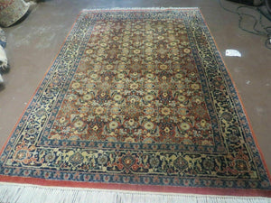4' X 6' vintage Handmade India Amritsar Floral Oriental Wool Rug Organic Nice