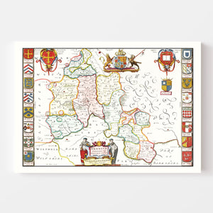 Vintage Map of Oxfordshire 1665
