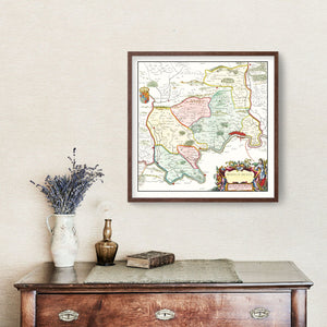 Vintage Map of Middlesex 1665