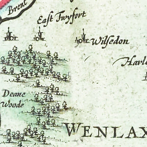 Vintage Map of Middlesex 1665