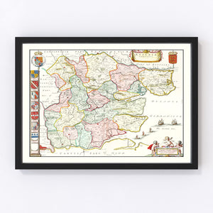 Vintage Map of Essex 1665