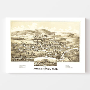 Vintage Map of Millerton, New York 1887