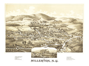 Vintage Map of Millerton, New York 1887