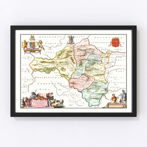 Vintage Map of Radnorshire 1665
