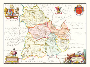 Vintage Map of Brecknockshire 1665