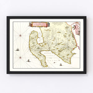 Vintage Map of West Galloway, Scotland 1665
