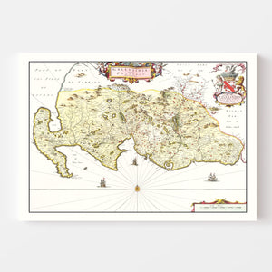 Vintage Map of Galloway, Scotland 1665