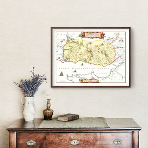 Vintage Map of Annandale, Scotland 1665