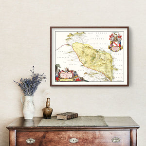 Vintage Map of Eskdale, Scotland 1665