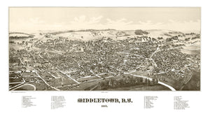 Vintage Map of Middletown, New York 1887