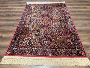 Karastan Rug 4x6 Multicolor Panel Kirman Rug #717, Wool Karastan Carpet, Original Collection 700 Series, Vintage, Rare Size