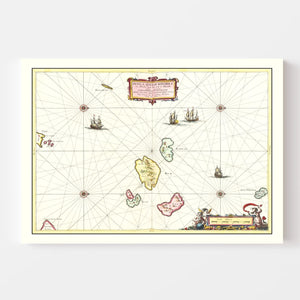 Vintage Map of Western Isles of Scotland 1665