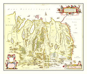 Vintage Map of Strathnaver, Scotland 1665