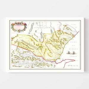 Vintage Map of Sutherland, Scotland 1665