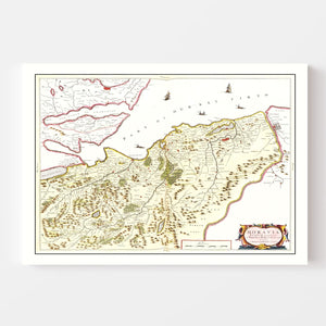 Vintage Map of Moravia, Scotland 1665