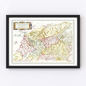 Vintage Map of Loch Ness, Scotland 1665