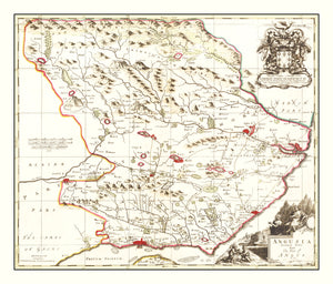 Vintage Map of Angus, Scotland 1665