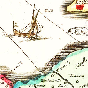 Vintage Map of Normandy, France 1665