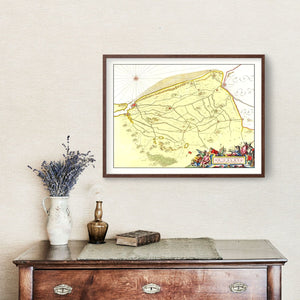 Vintage Map of Calais, France 1665
