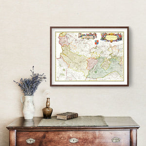 Vintage Map of Picardy, France 1665