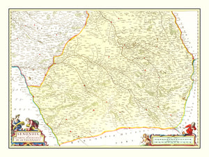 Vintage Map of Southern Champagne, France 1665
