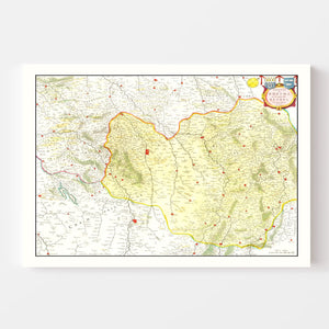 Vintage Map of Champagne Region of France, 1665