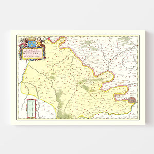 Vintage Map of Paris Region of France 1665