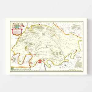 Vintage Map of Paris, France 1665