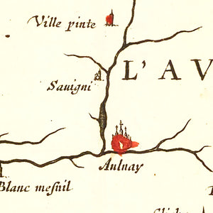 Vintage Map of Paris, France 1665