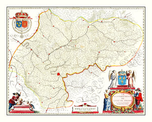 Vintage Map of Ile-de-France 1665