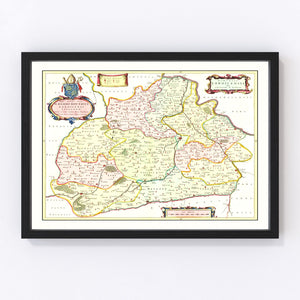 Vintage Map of France 1665